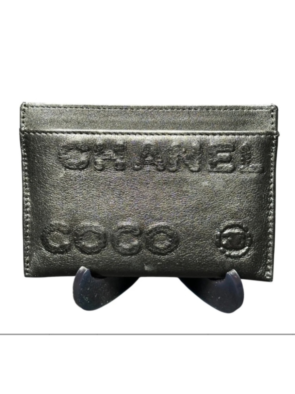 CHANEL Ultimate Leather Embossed Credit Card Holder